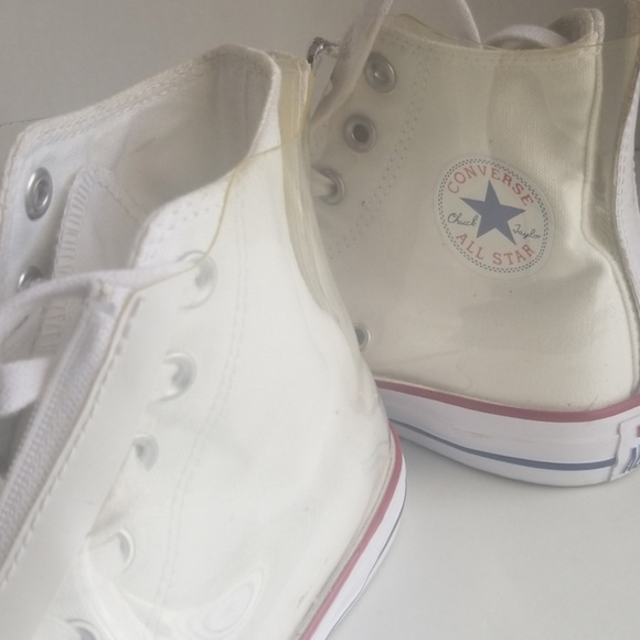 2 FOR 85 Converse All Stars Clear on White Size 5 - Picture 7 of 8